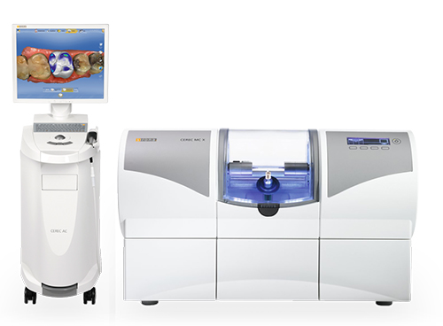 The image features an array of advanced laboratory equipment, including a 3D printer, a dental scanner, a microscope, and a machine with a blue screen displaying a digital interface. These machines are likely used for scientific research, medical diagnostics, or manufacturing purposes.